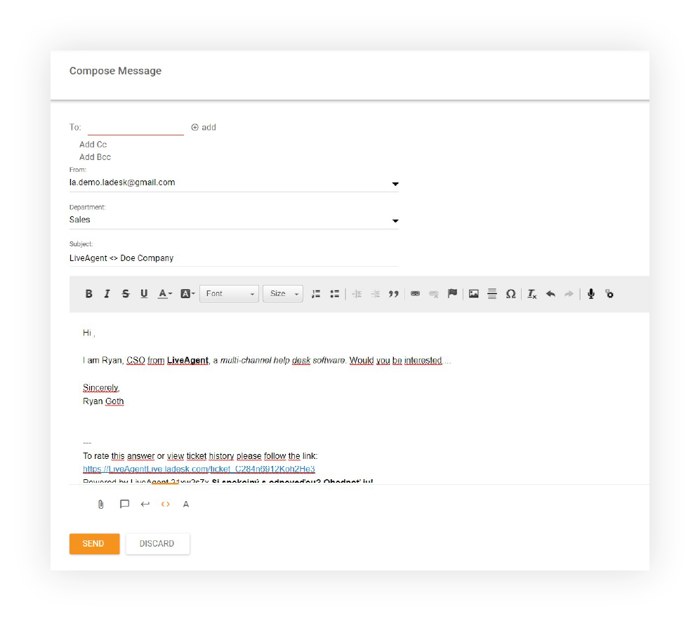 Tworzenie zgłoszenia w LiveAgent