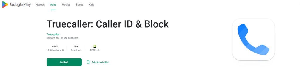 Truecaller: Caller ID & Block – strona Google Play
